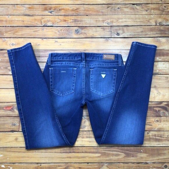 GUESS blue jeans skinny low rise stretchy soft denim size 27 - Picture 2 of 11